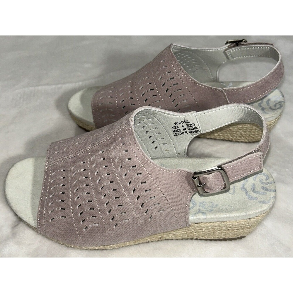 Size 6 X-Wide Propét Women's‎ Marlo Espadrille Wedge Sandal, Pink Blush